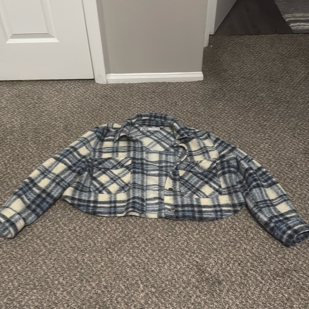 Zara Blue Plaid Shacket